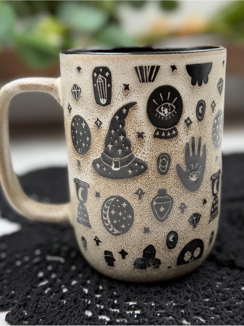 spell cast halloween ceramic coffee mug witchy tarot crystal ball nwt